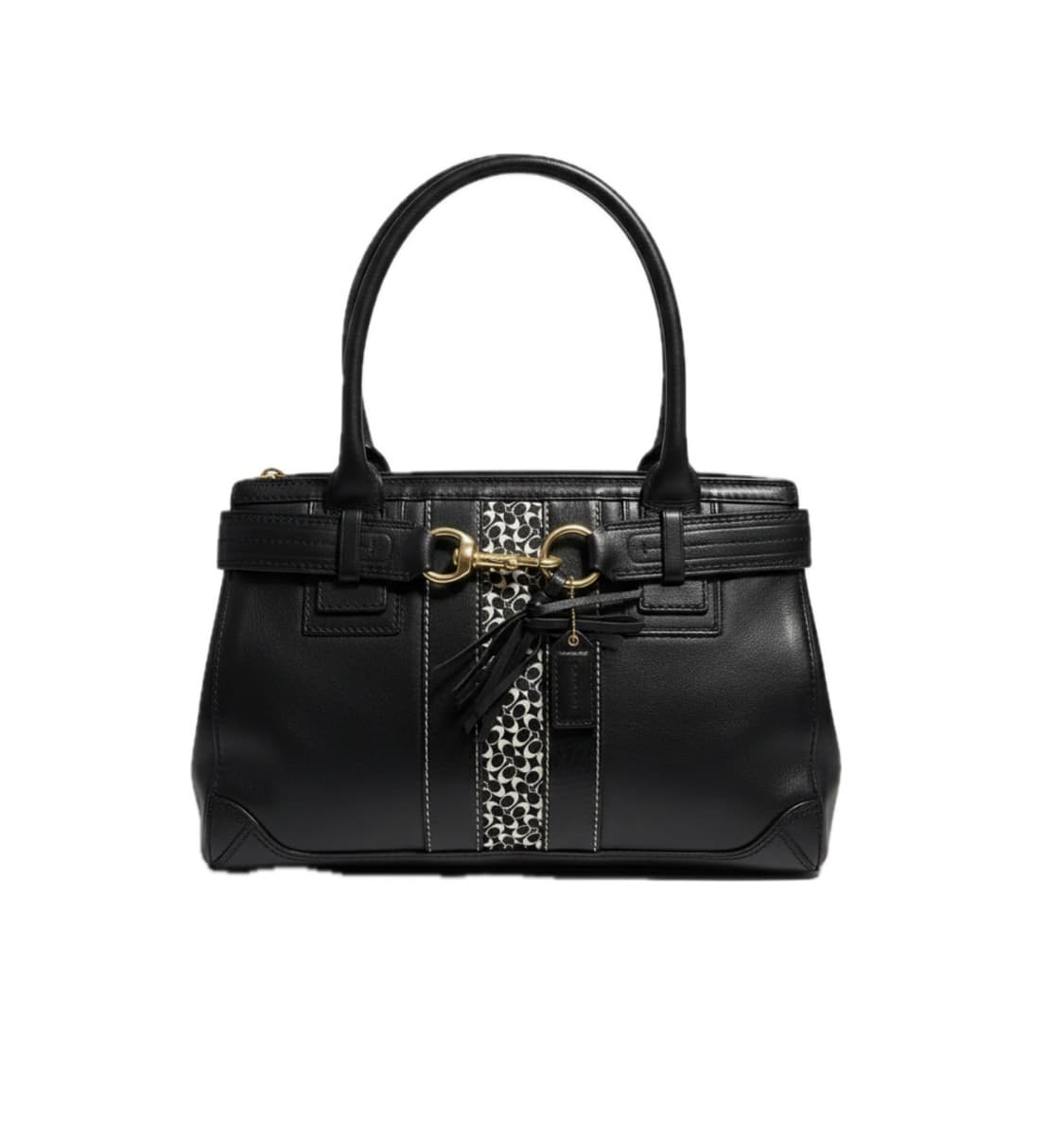 코치 Coach 블랙 레더 햄튼 호보 백 상품이미지1