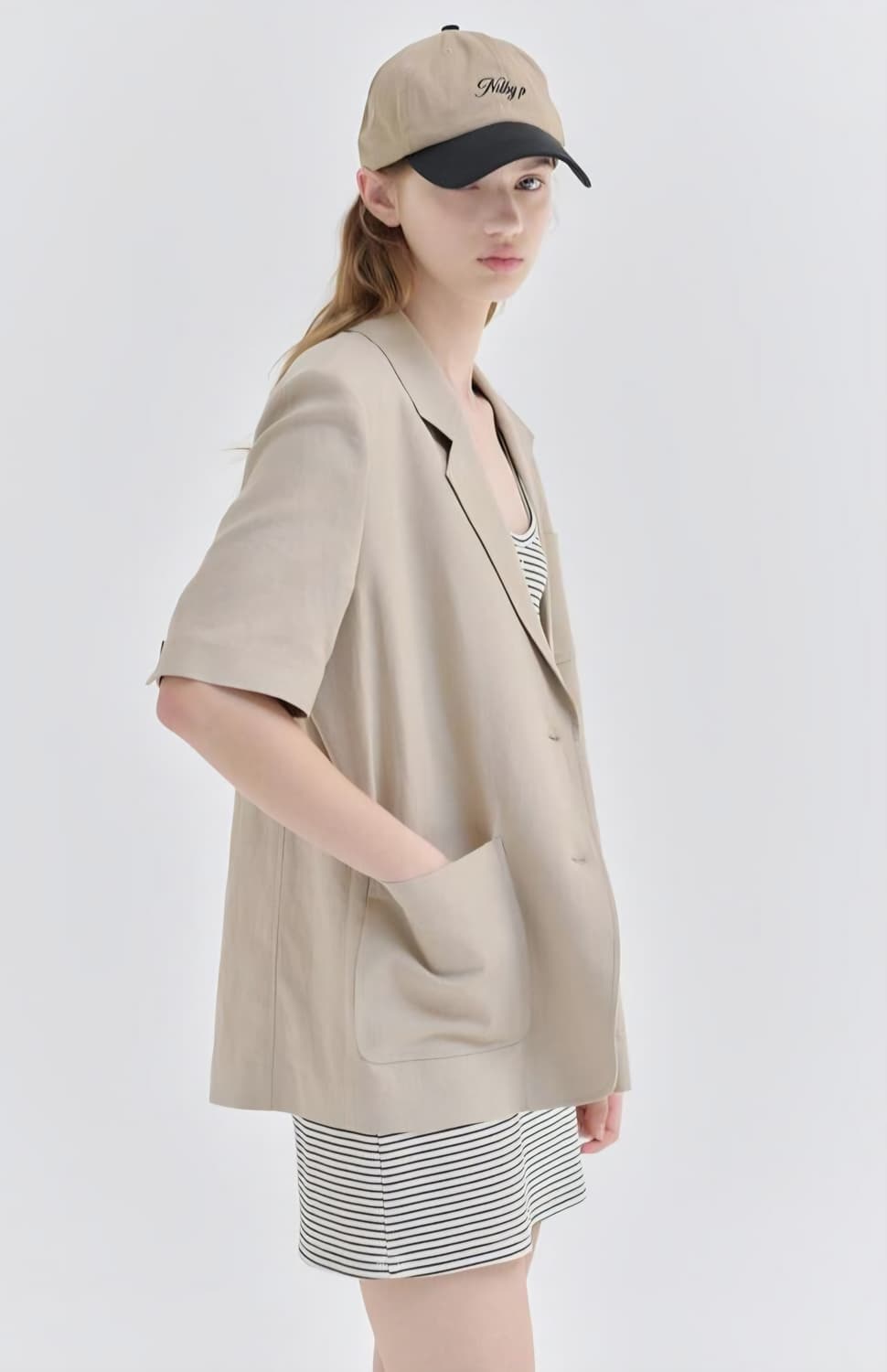 NILBY P 닐바이피 25MN 린넨 하프 슬리즈 자켓[32] 상품이미지2