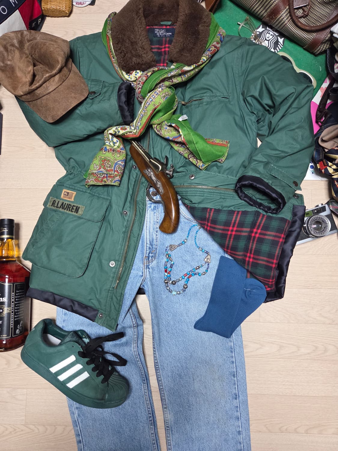 80s POLO RALPH LAUREN 램스 퍼 덕다운 파카 패딩 상품이미지3