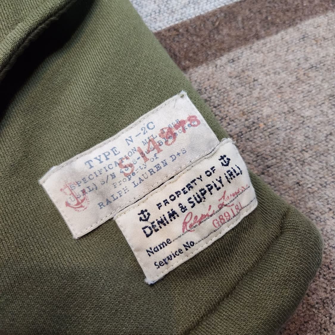 폴로 데님앤서플라이 스웻 M-65 필드 자켓 L 성조기 상품이미지3