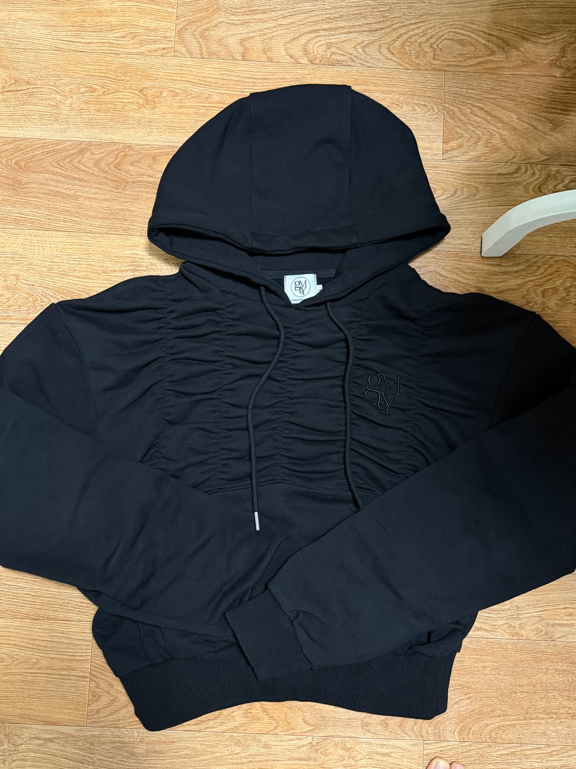 김미더영 셔링 후드 블랙 SHRRING SWEAT HOODY BLACK 상품이미지4