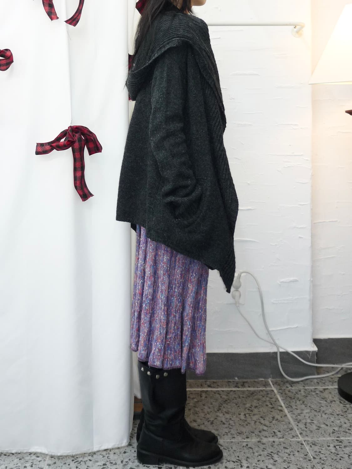 charcoal open hoodie cardigan 상품이미지3