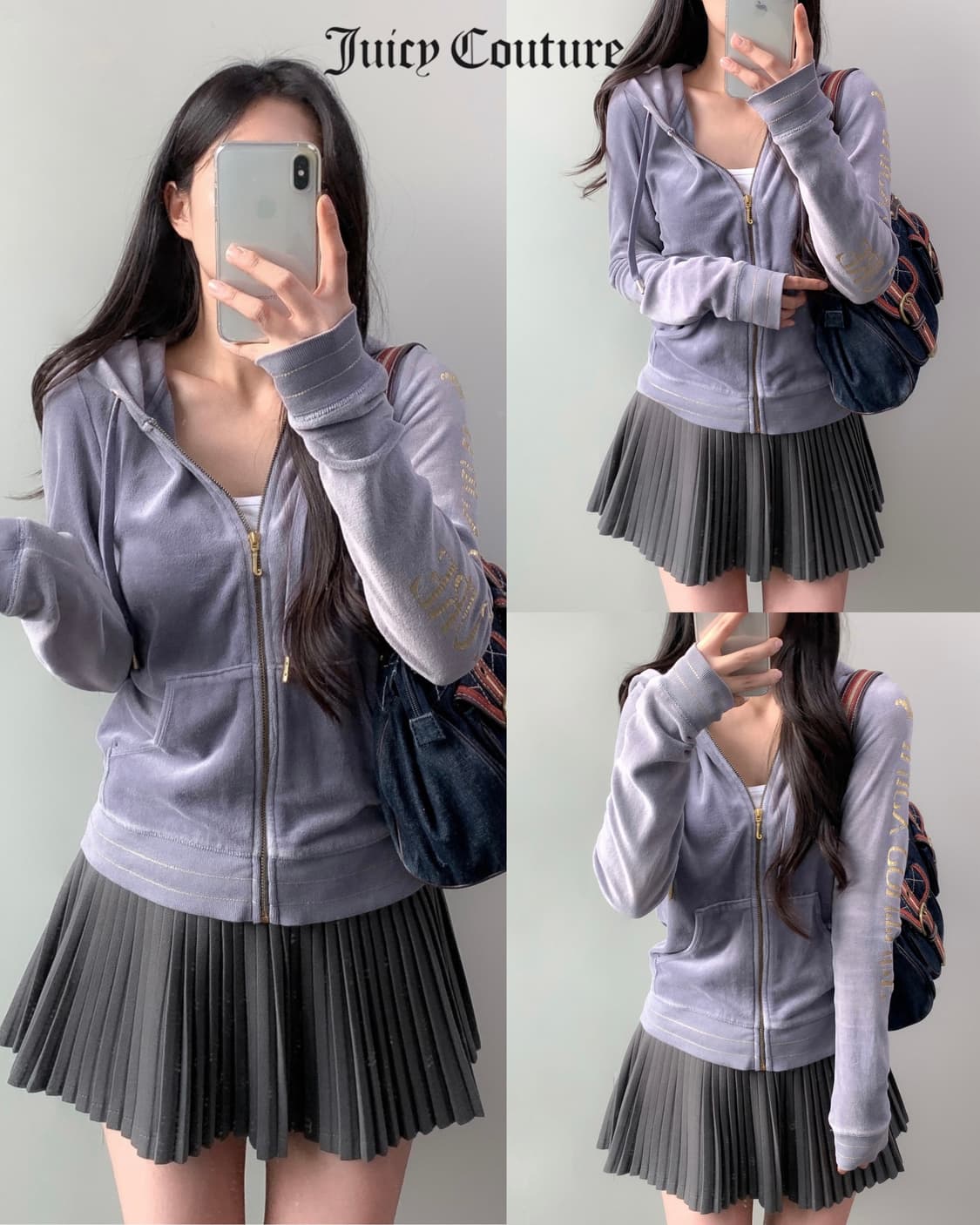 주씨 꾸띄르 벨벳 후드집업 상품이미지1