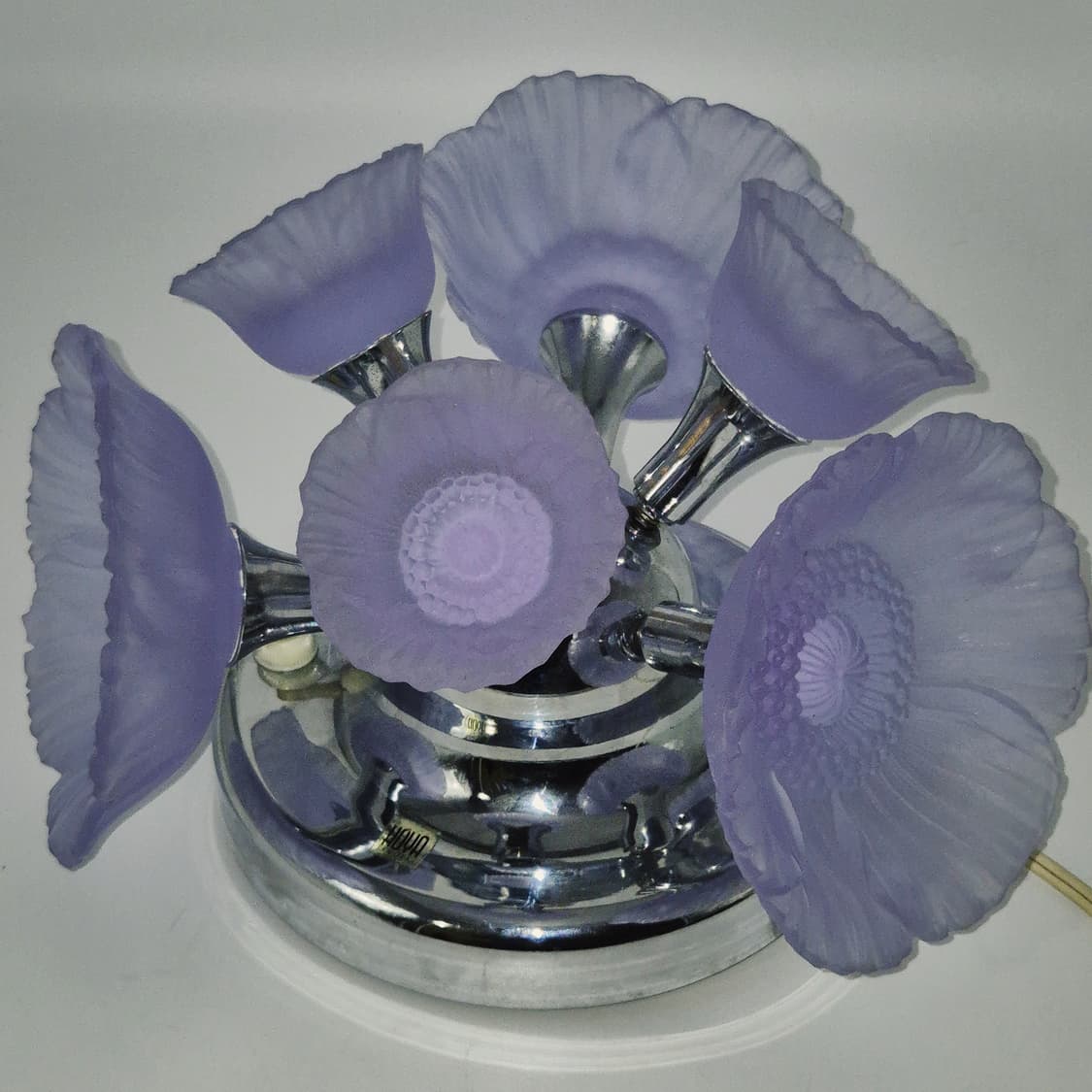 70s 호야 크리스탈 불투명 바람꽃 퍼플 조명 상품이미지9