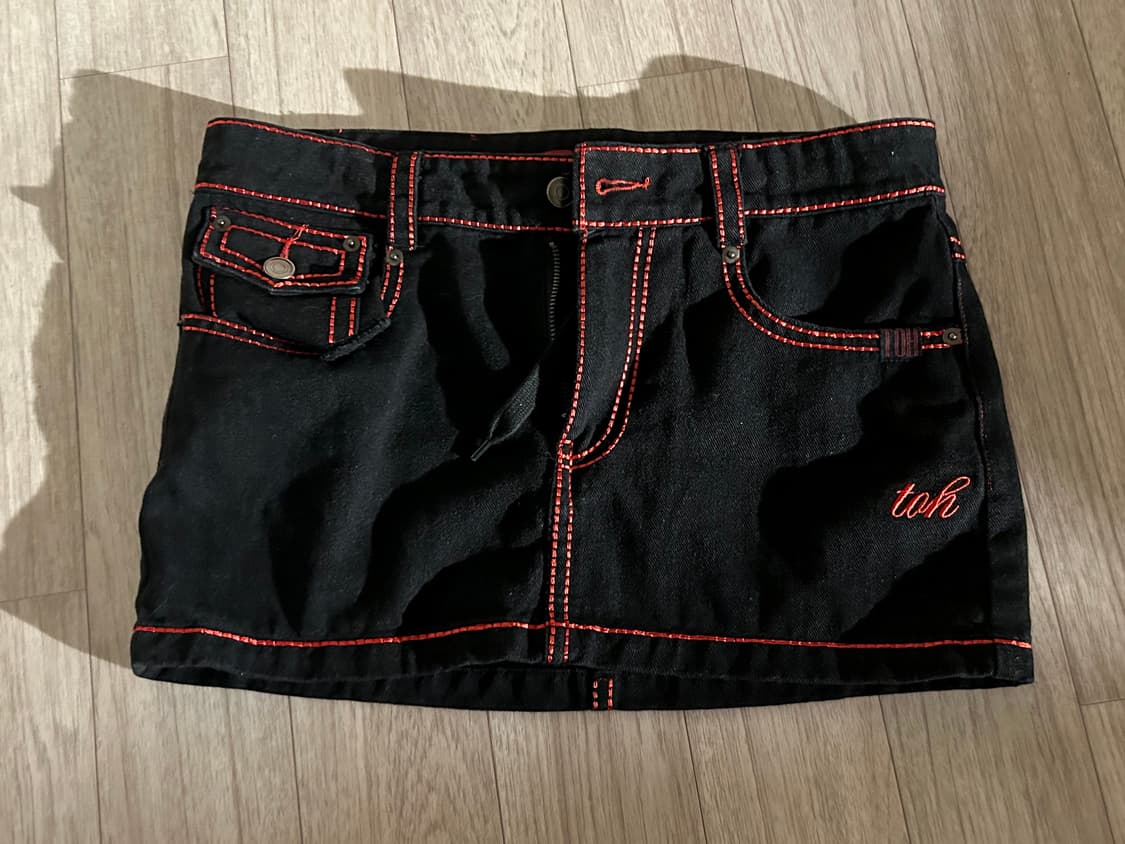 Toh 체리 스티치 로우라이즈 미니스커트 상품이미지2