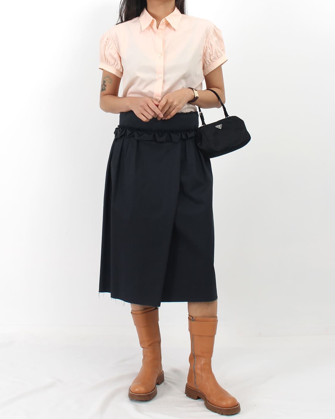 질샌더 Jilsander 빈티지 핑크 퍼프 프릴 블라우스 상품이미지8