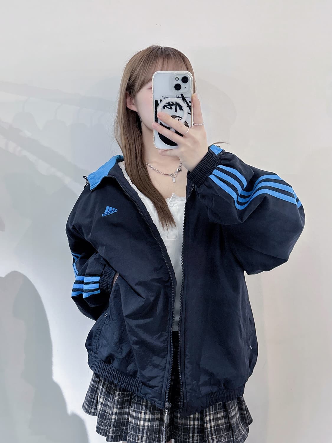 아디다스 90‘s 베이비블루 삼선 후드 점퍼 상품이미지1