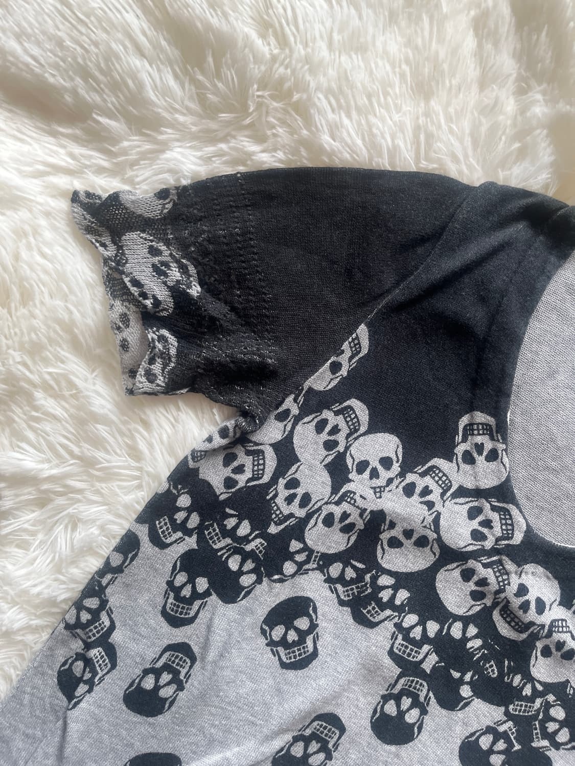 히스테릭 글래머 해골 스컬 올오버 그래픽 레이스 니트 반팔 티셔츠 튜닉 상품이미지4