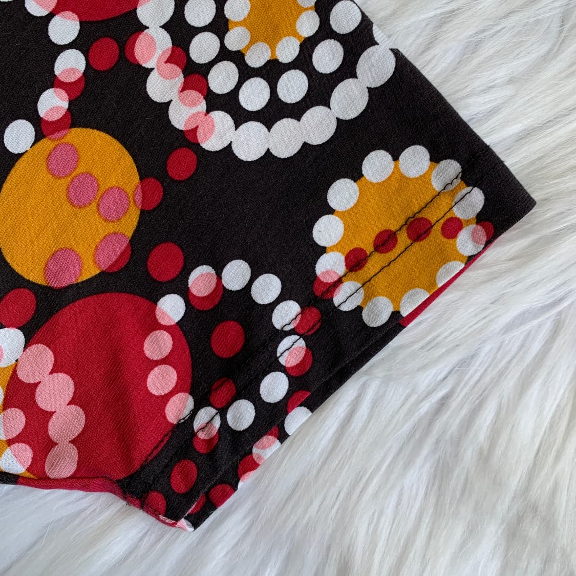 일본 빈티지 NOBLE STONE 리본 넥라인 주름 반팔티 1901 상품이미지5