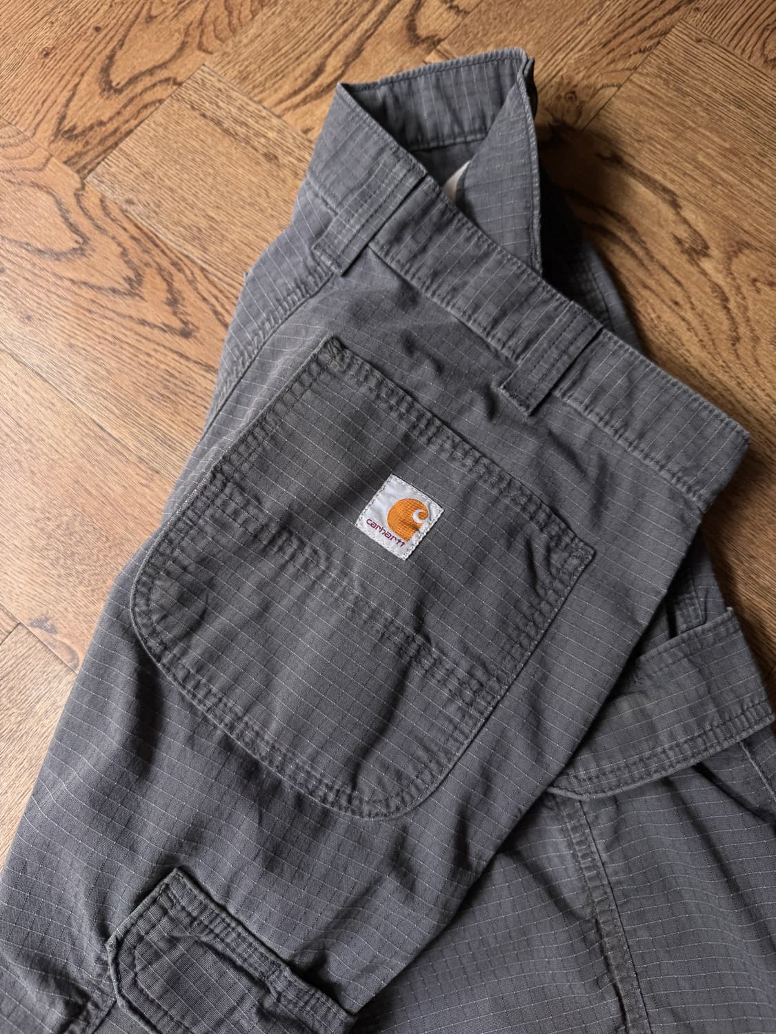 [32]칼하트 USA 차콜그레이 립스탑 워크 카고 팬츠 상품이미지4