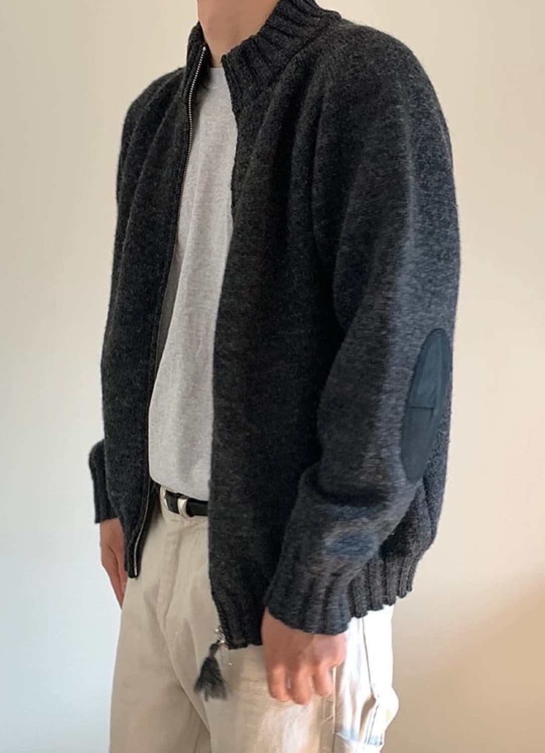 [38] old joe 올드조 트위디 얀 니트 집 스웨터 상품이미지2