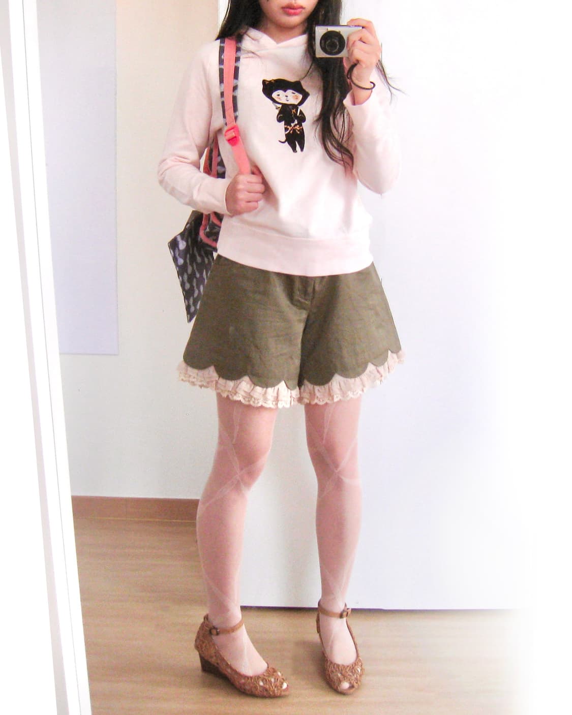 츠모리치사토 x Lesportsac 리본 배낭과 야옹 파우치 상품이미지3