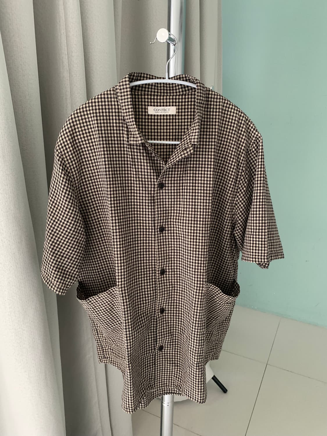 Nest Robe Confect 네스트 로브 컨팩트 린넨 체크 셔츠 상품이미지1