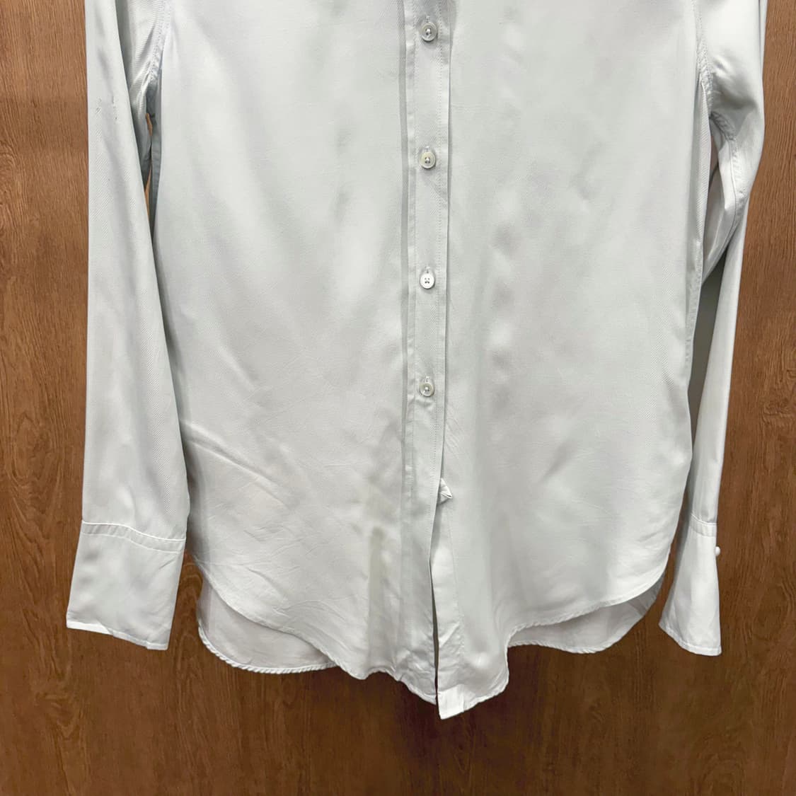 헬무트랭 셔츠 밴드 카라 풀버튼 클로징 디테일 레귤러핏 화이트 상품이미지5