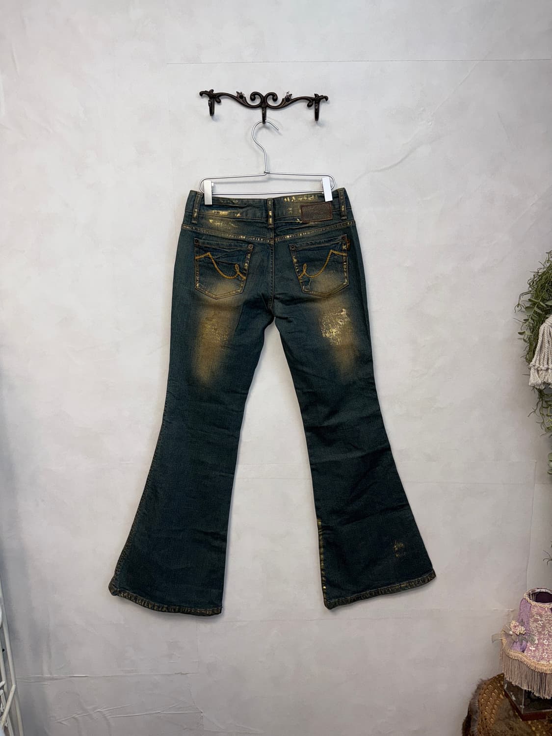 Metallic gold denim bootscut pants 상품이미지4