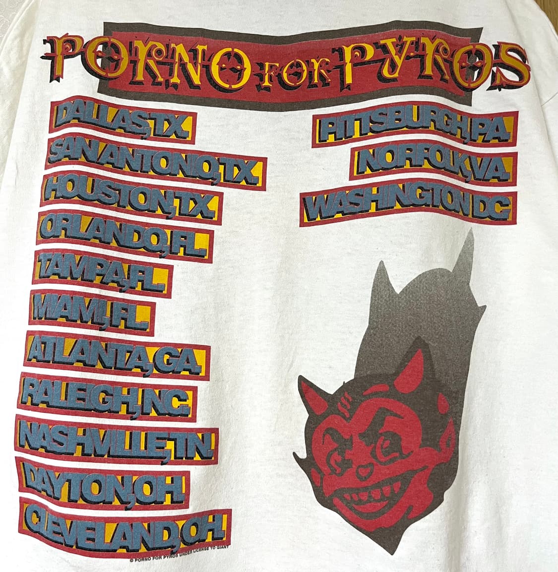 90s 빈티지 밴드티 반팔 티셔츠 / porno for pyros 상품이미지4