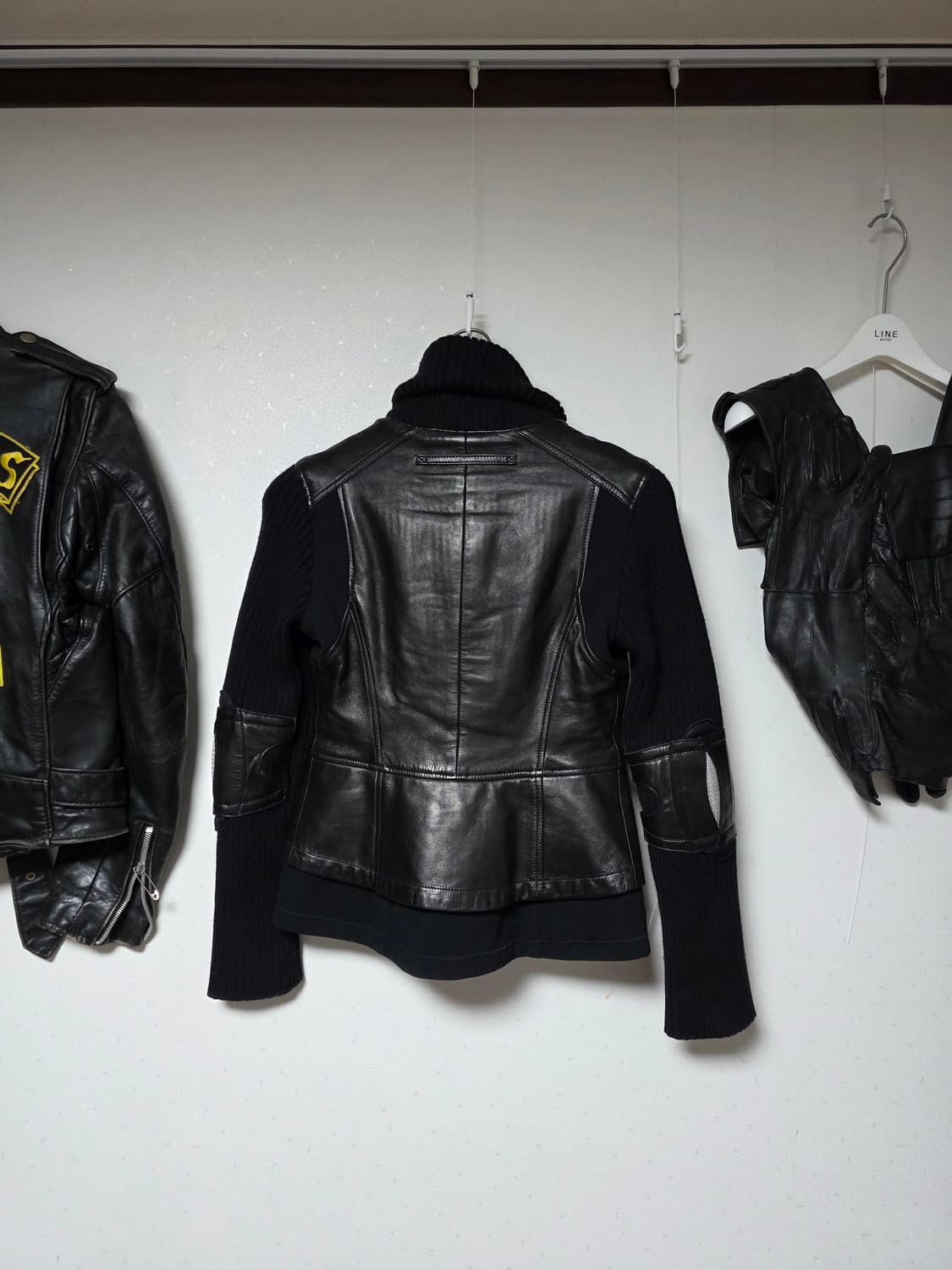 pradasports 00s leather mix biker jacket 상품이미지4