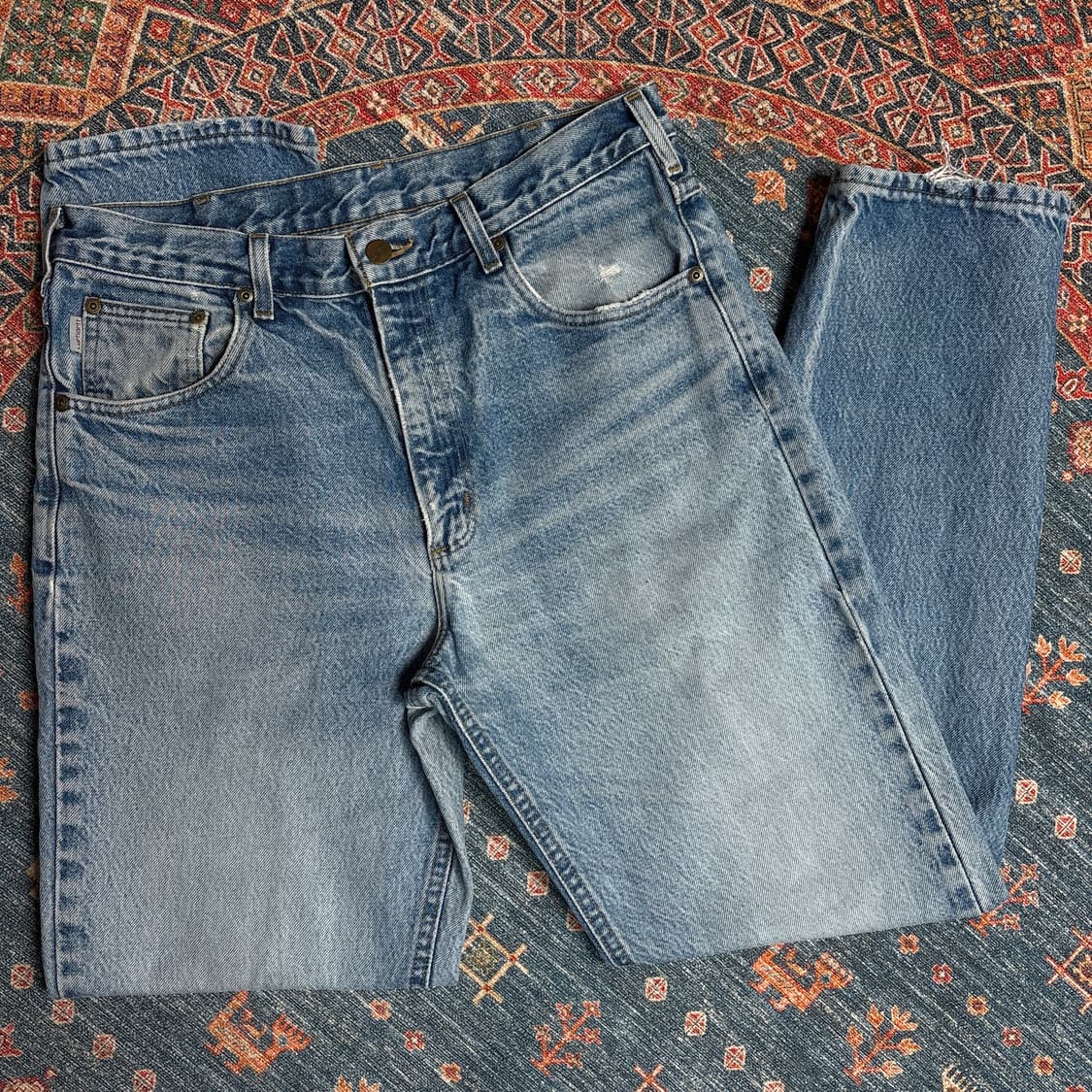 칼하트 가죽탭 데님팬츠 상품이미지3