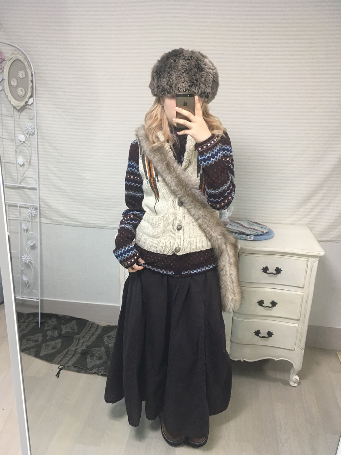 jpn vintage deep purple brown punchingsk 상품이미지6