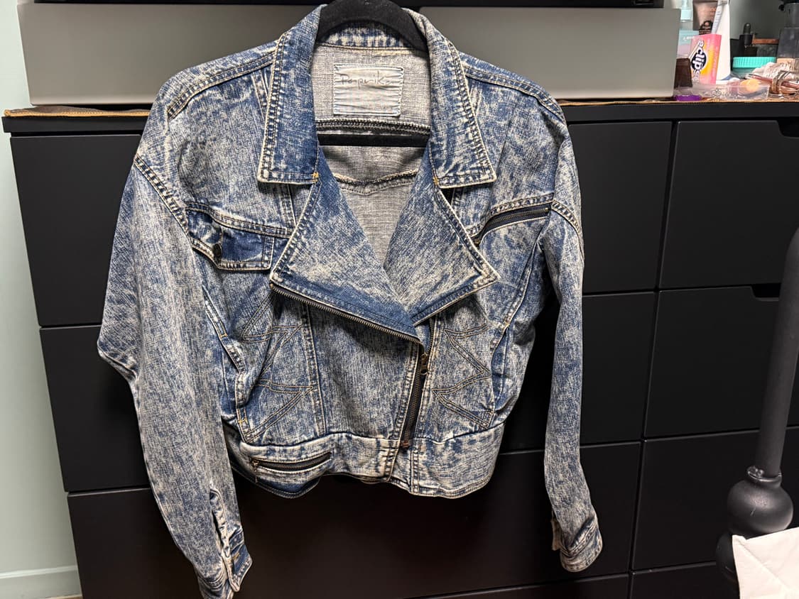 워싱 데님 라이더 자켓 상품이미지4