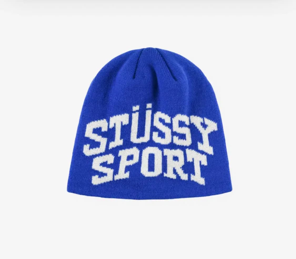 스투시 스포츠 자카드 스컬캡 비니 블루 상품이미지1
