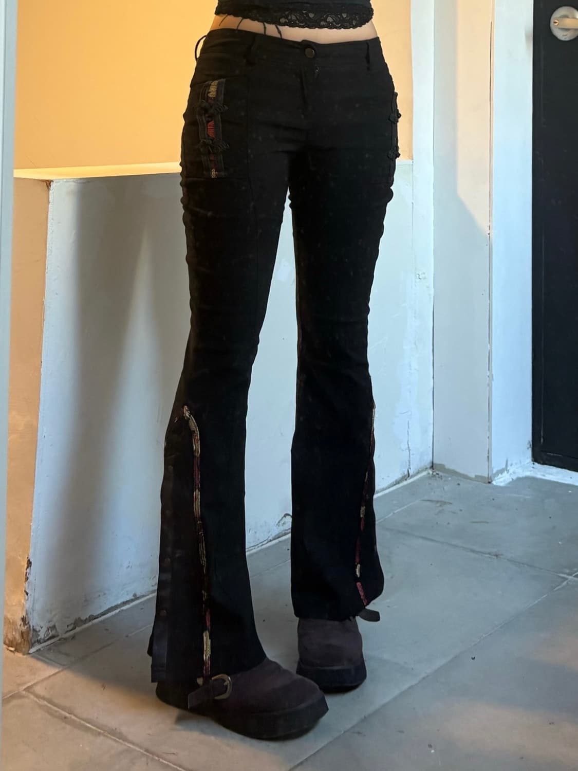 Ozz on Black Oriental Bootcut Pants  상품이미지4