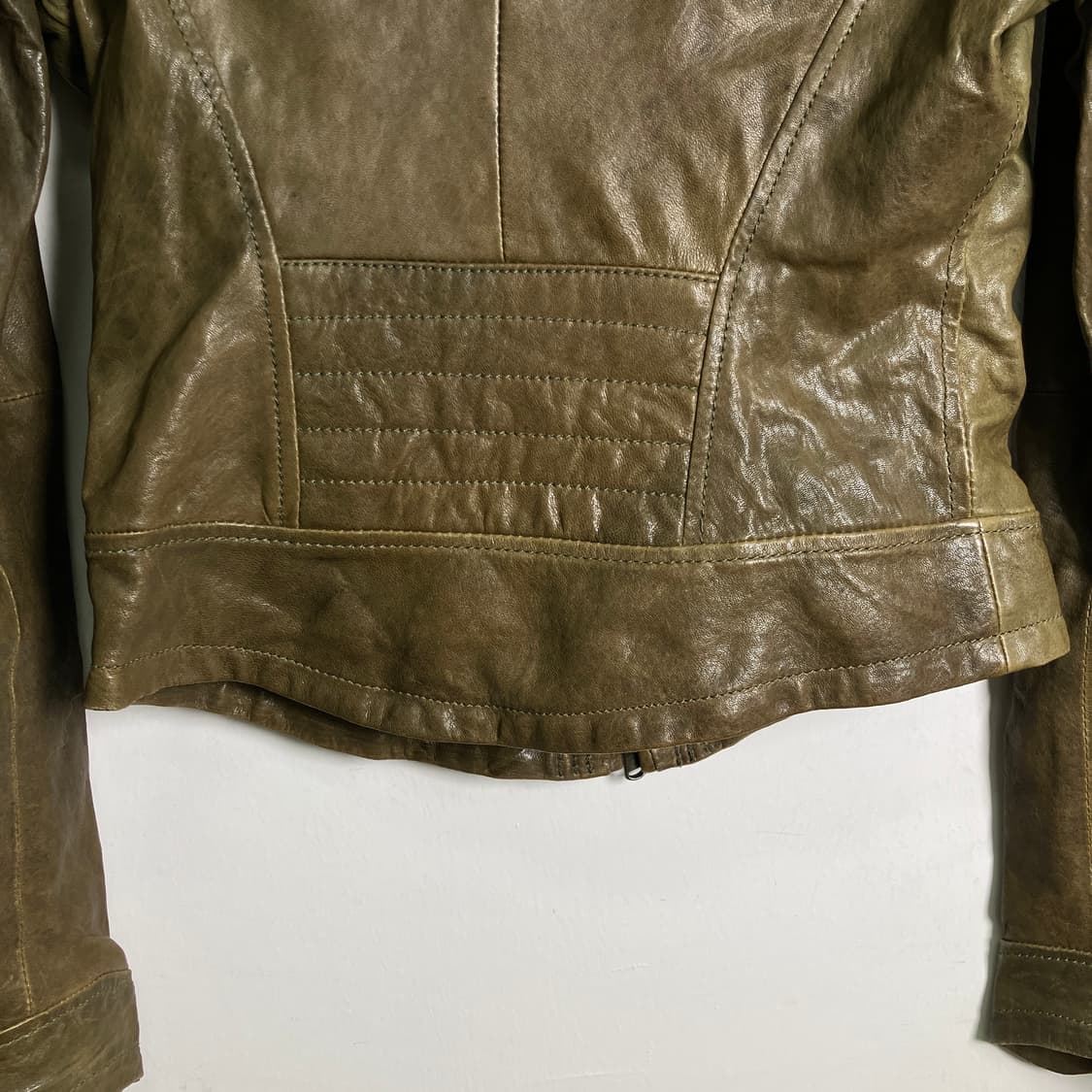 Armani 아르마니 진스 램스킨 투웨이 레더 자켓 36 상품이미지7