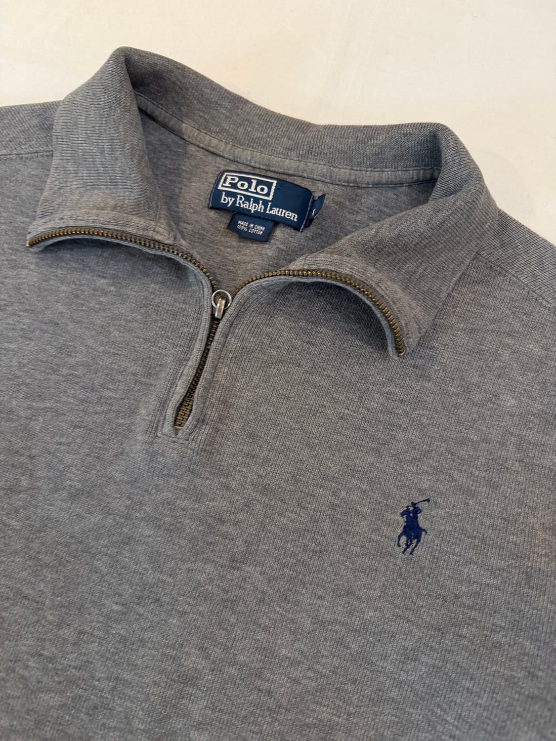 폴로 랄프로렌 반집업 코튼 니트 그레이 상품이미지2