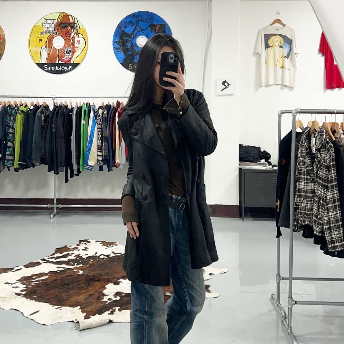 엠포리오 아르마니 레더 더블 코트  상품이미지3