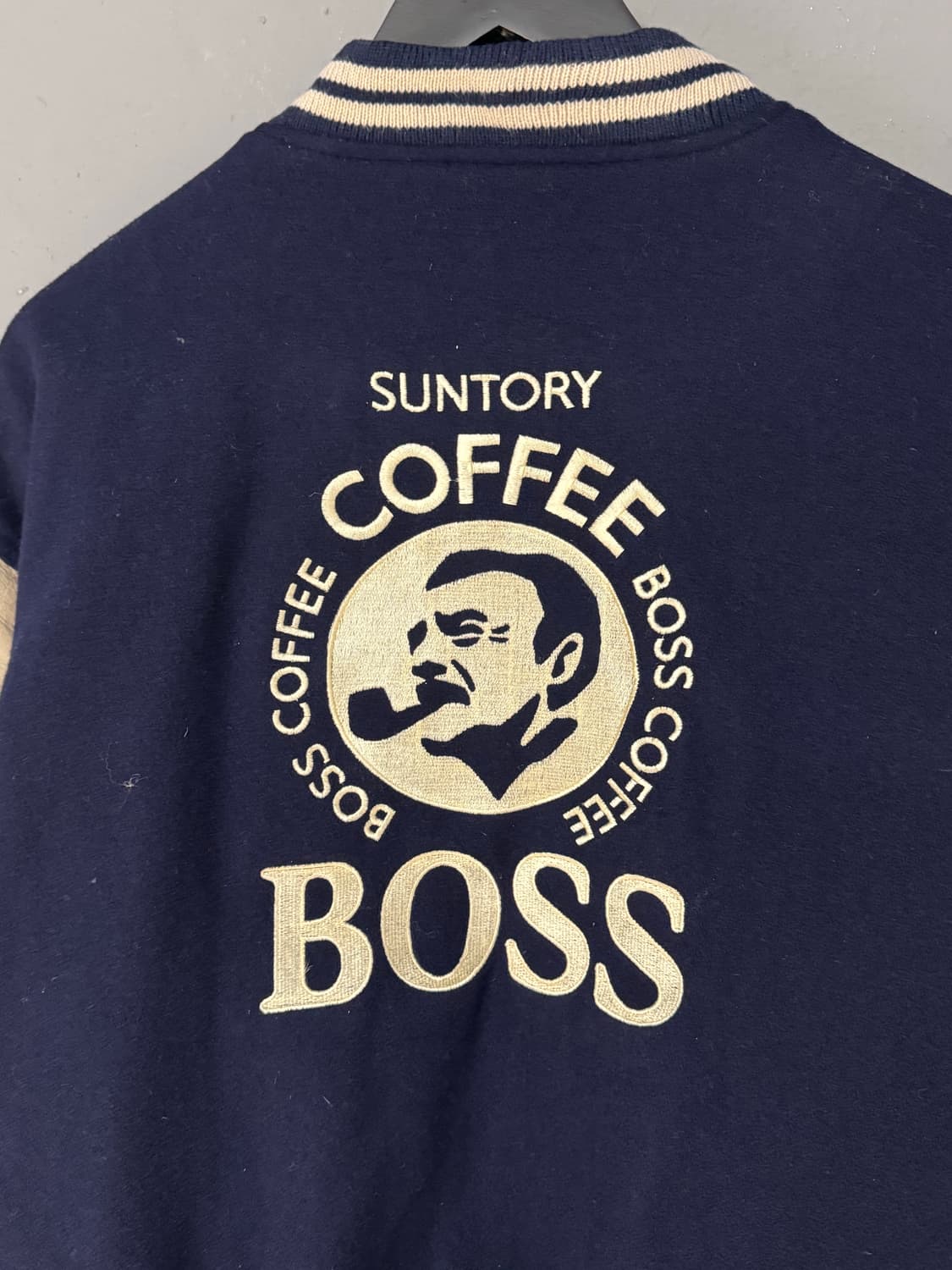 산토리 커피 보스 가죽 울 바시티자켓 상품이미지4