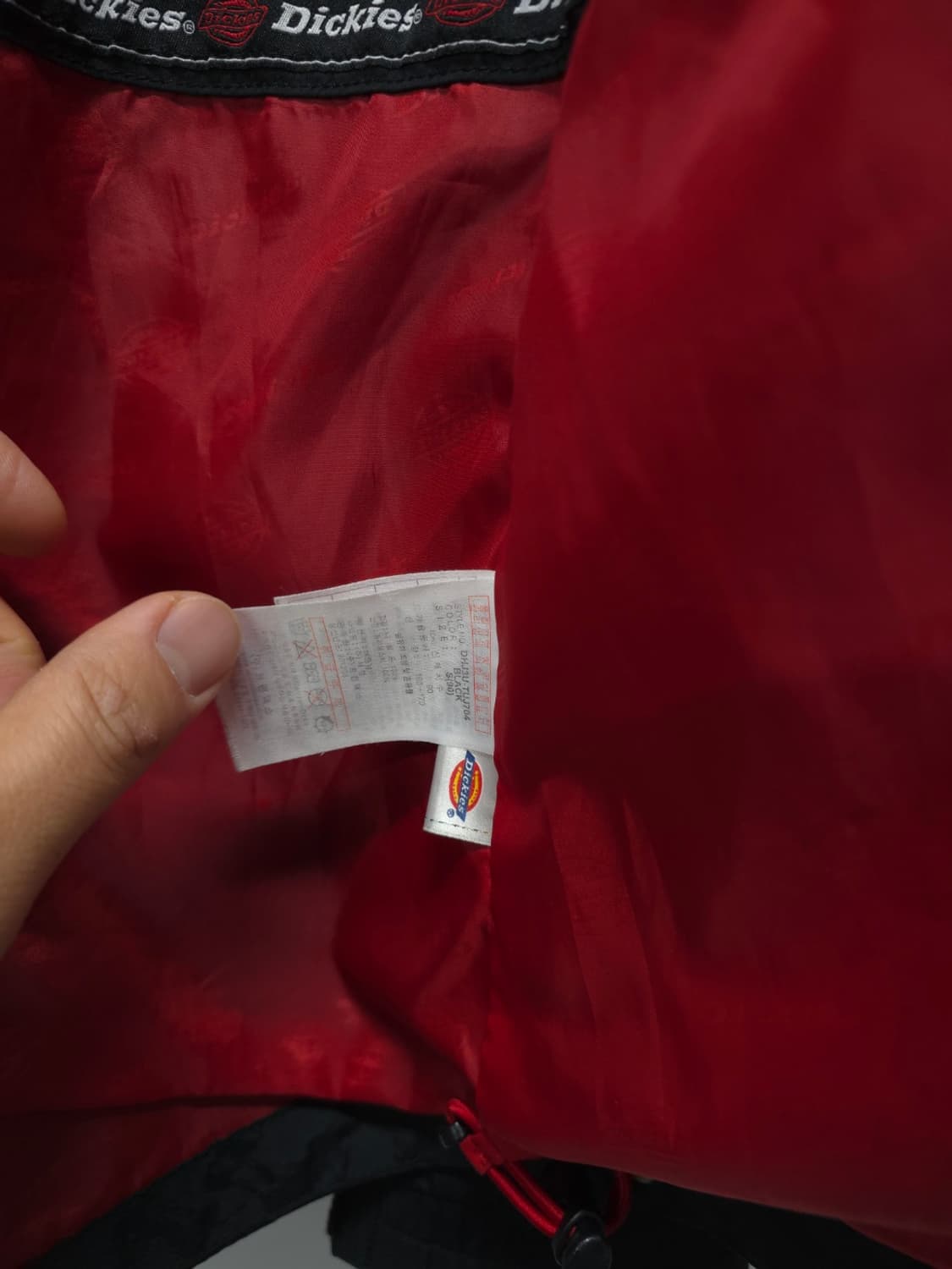 ​디키즈 여성 블랙/레드 배색 후드 바람막이 자켓 (S 사이즈) 상품이미지10