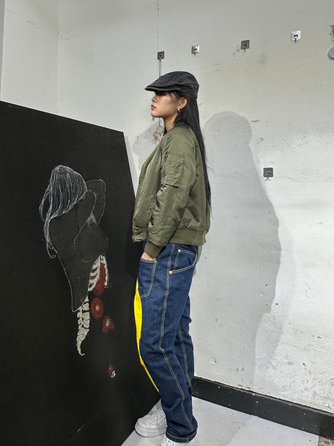 Jpn 일본빈티지 오리엔탈 카키 마원 양면 스카잔 자켓 상품이미지3