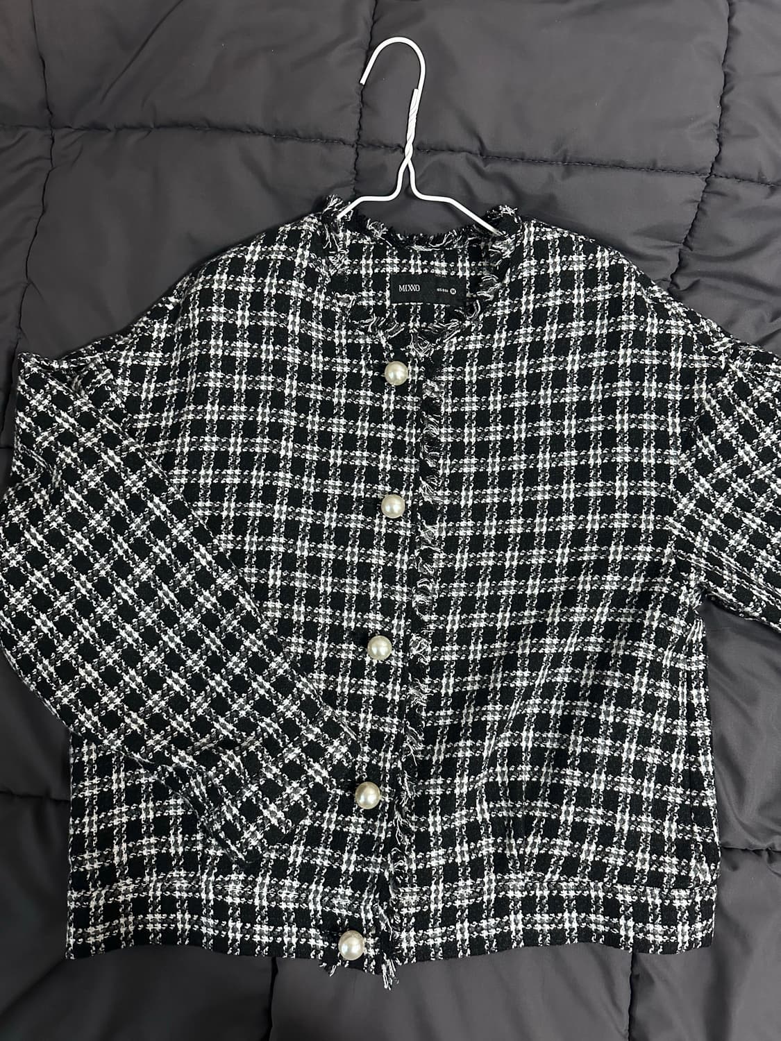 MIXXO 여성 체크 트위드 자켓 상품이미지1