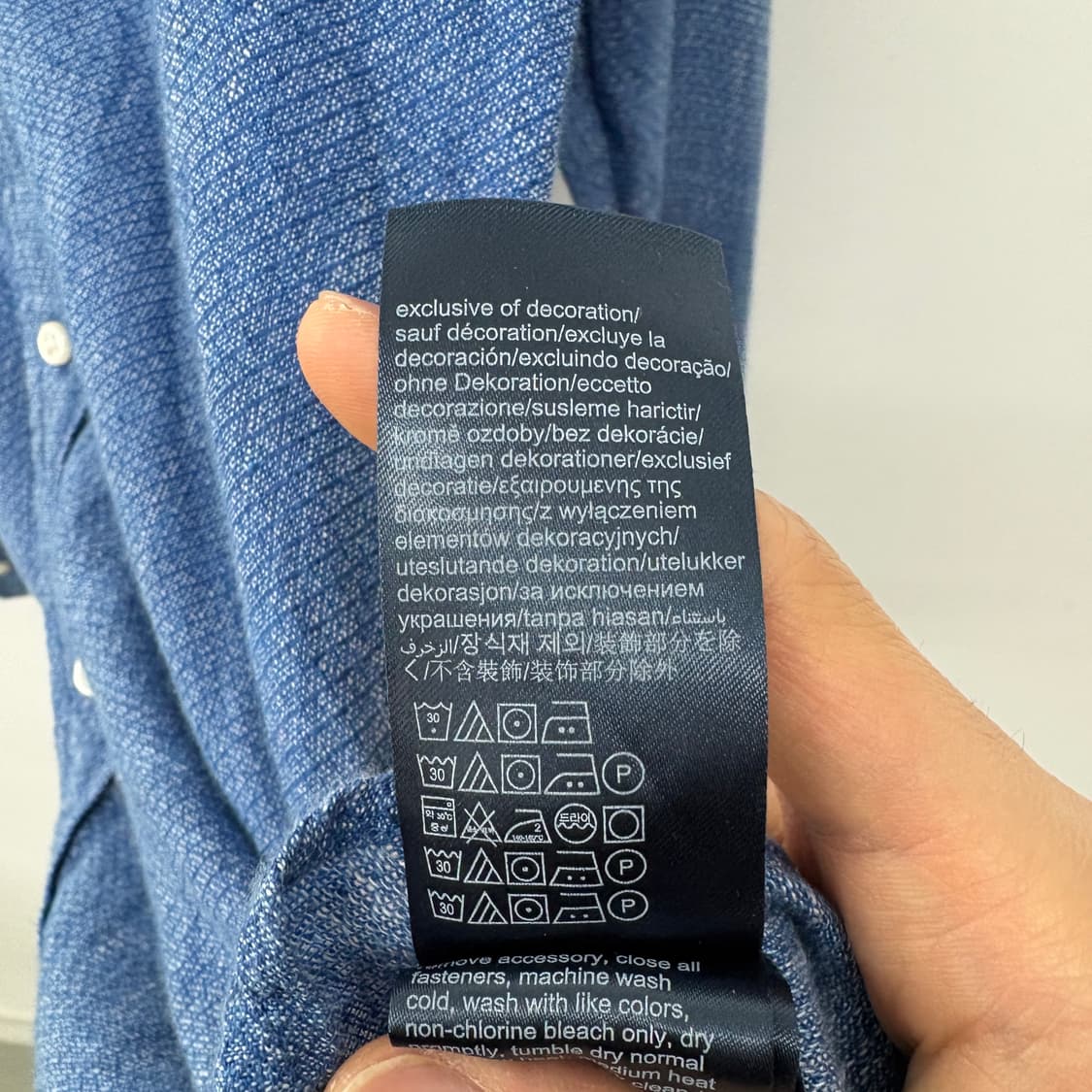 타미힐피거 블루 린넨 셔츠 남성 S 상품이미지6