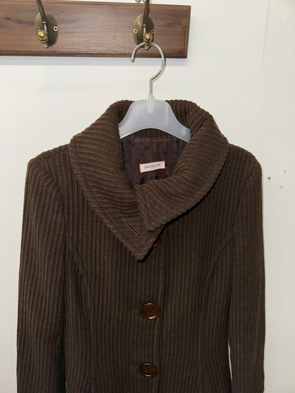 막스앤코 코듀로이 버튼 울 코트 38 상품이미지1