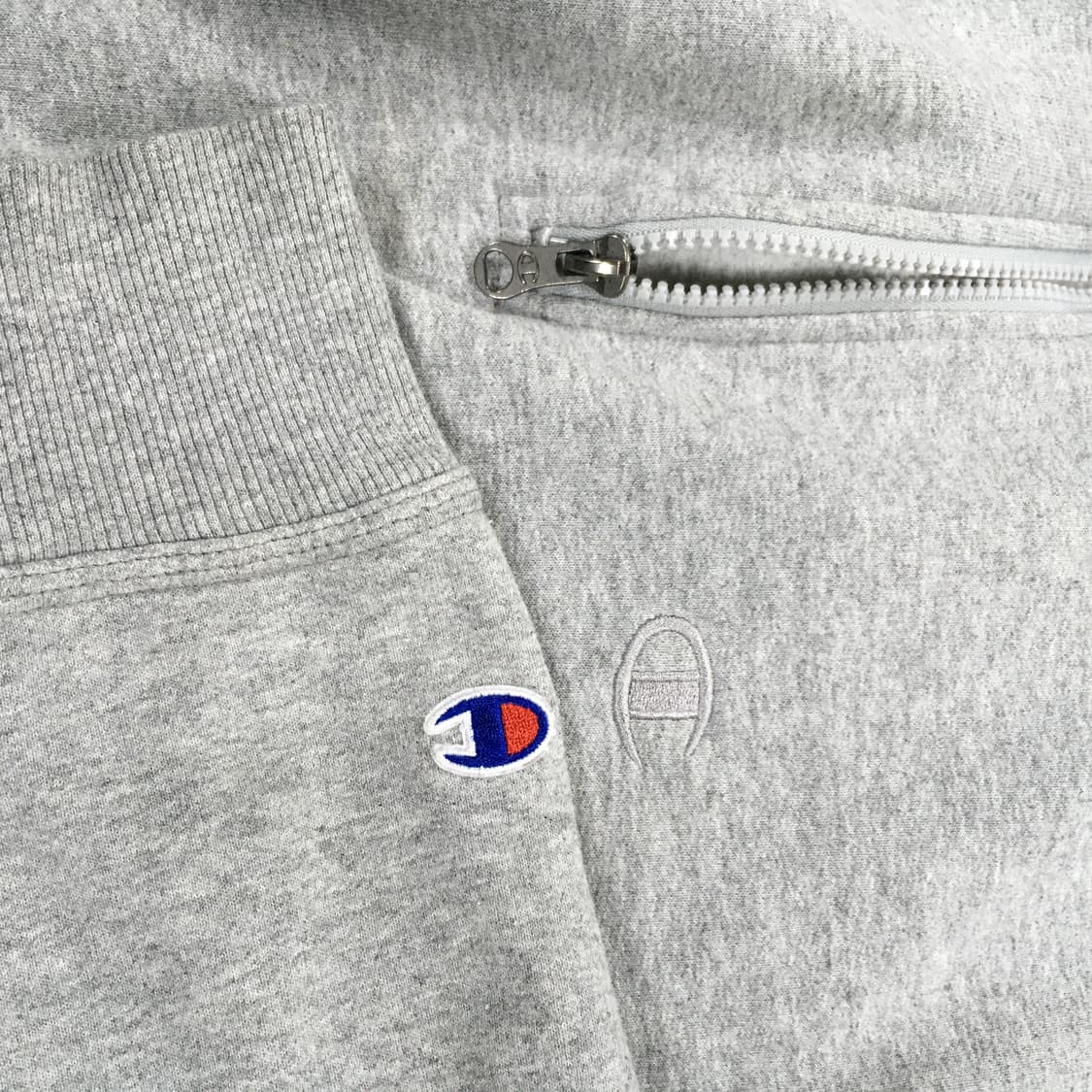 투티/0274 챔피온 authentic 기모 반집업 맨투맨 회색 하프집업 상품이미지7