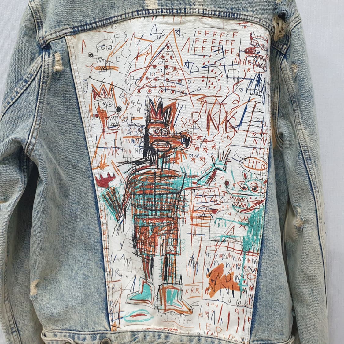 자라 장미쉘바스키아 콜라보 데님 트러커자켓 XL 상품이미지4