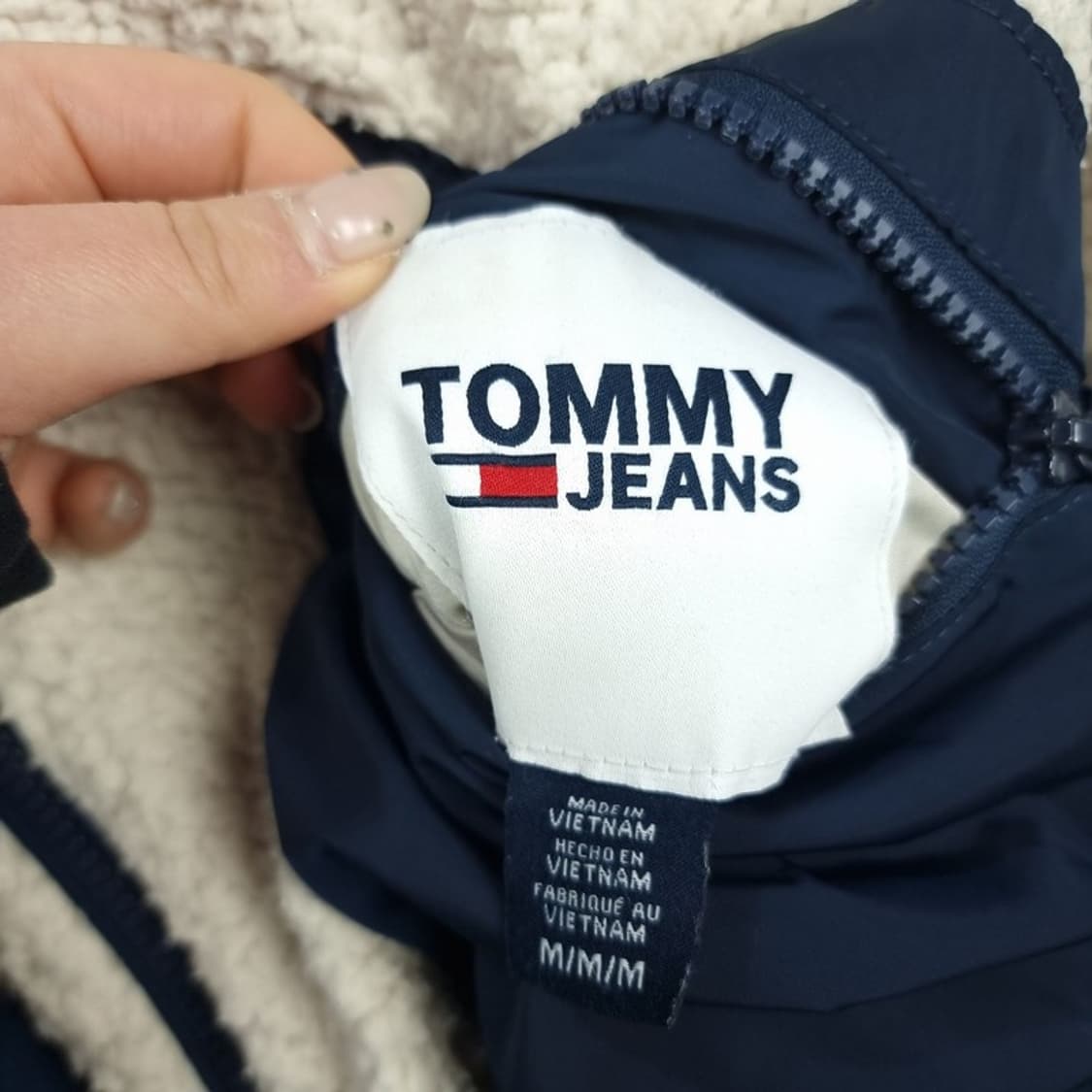 [타미힐피거] 리버시블 양면 바람막오 뽀글이 자켓 네이비 M19010 상품이미지9