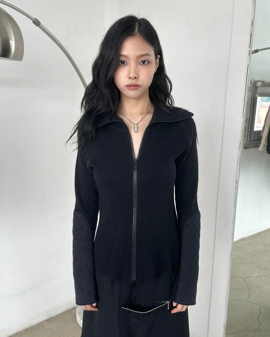 마사히코 마루야마 하이넥 슬리브 패치 집업 상품이미지1