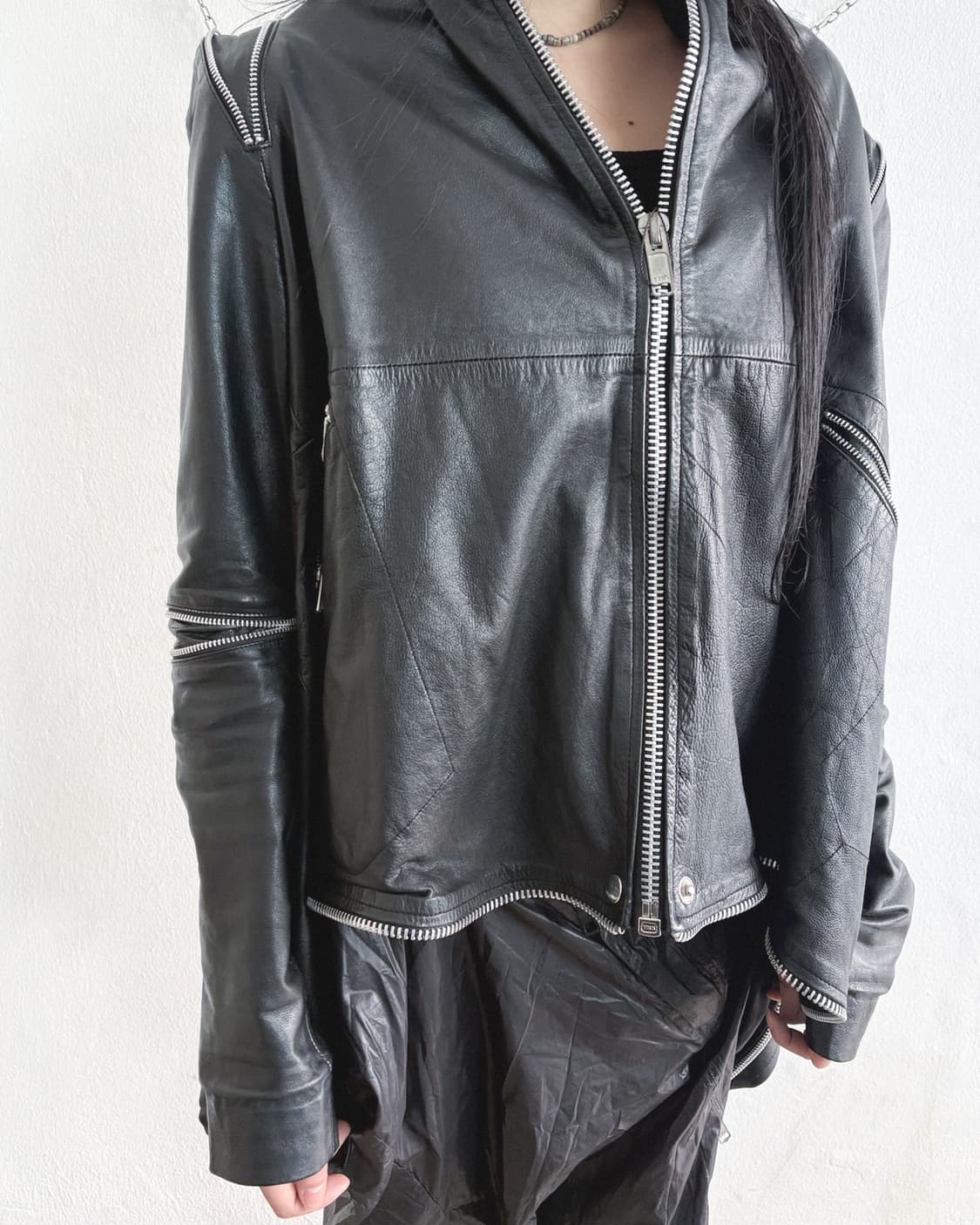 barbara i gongini 멀티지퍼 asymmetric 레더자켓 상품이미지4