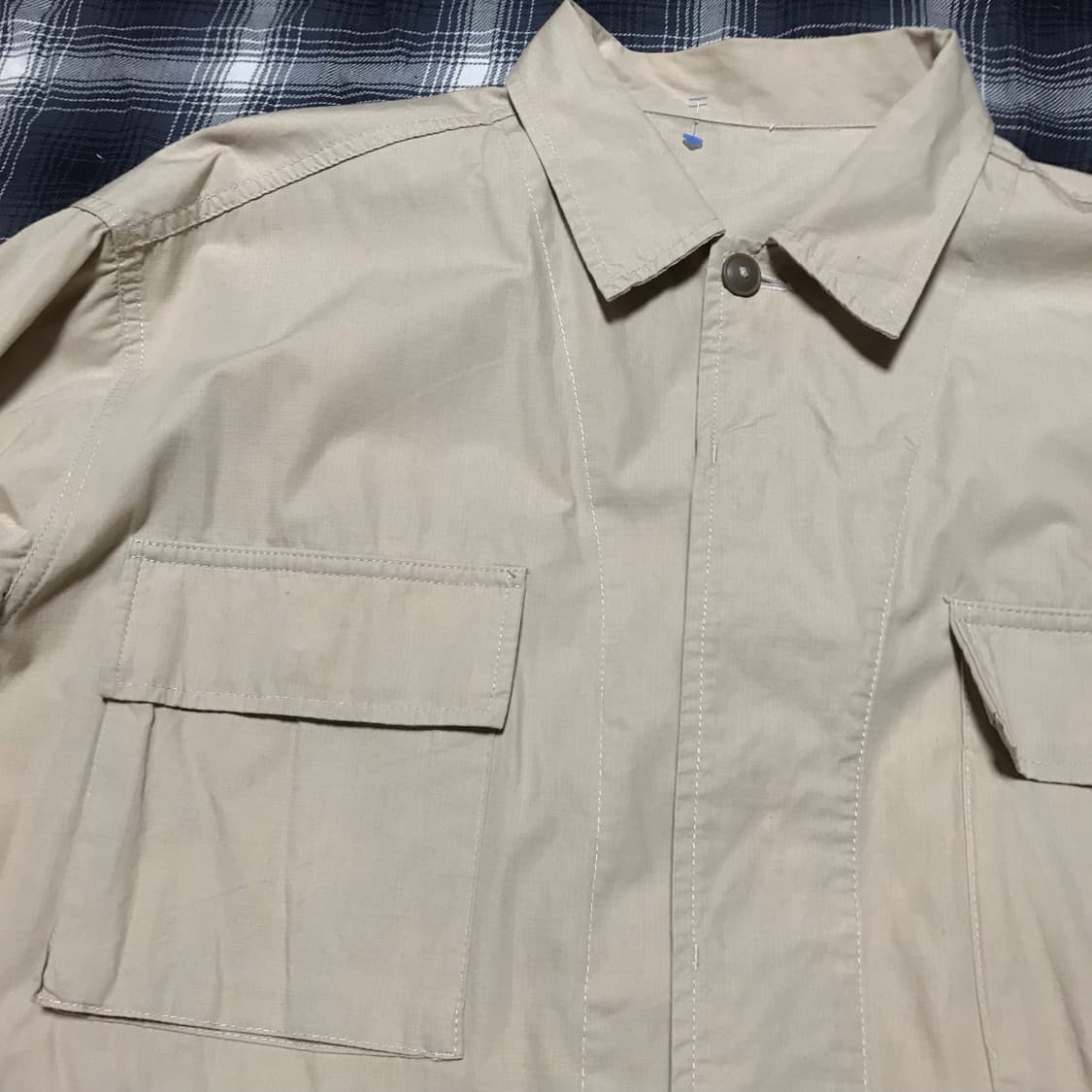 Gu 재팬 밀리터리 립스탑 bdu 셔츠 자켓 베이지 상품이미지2