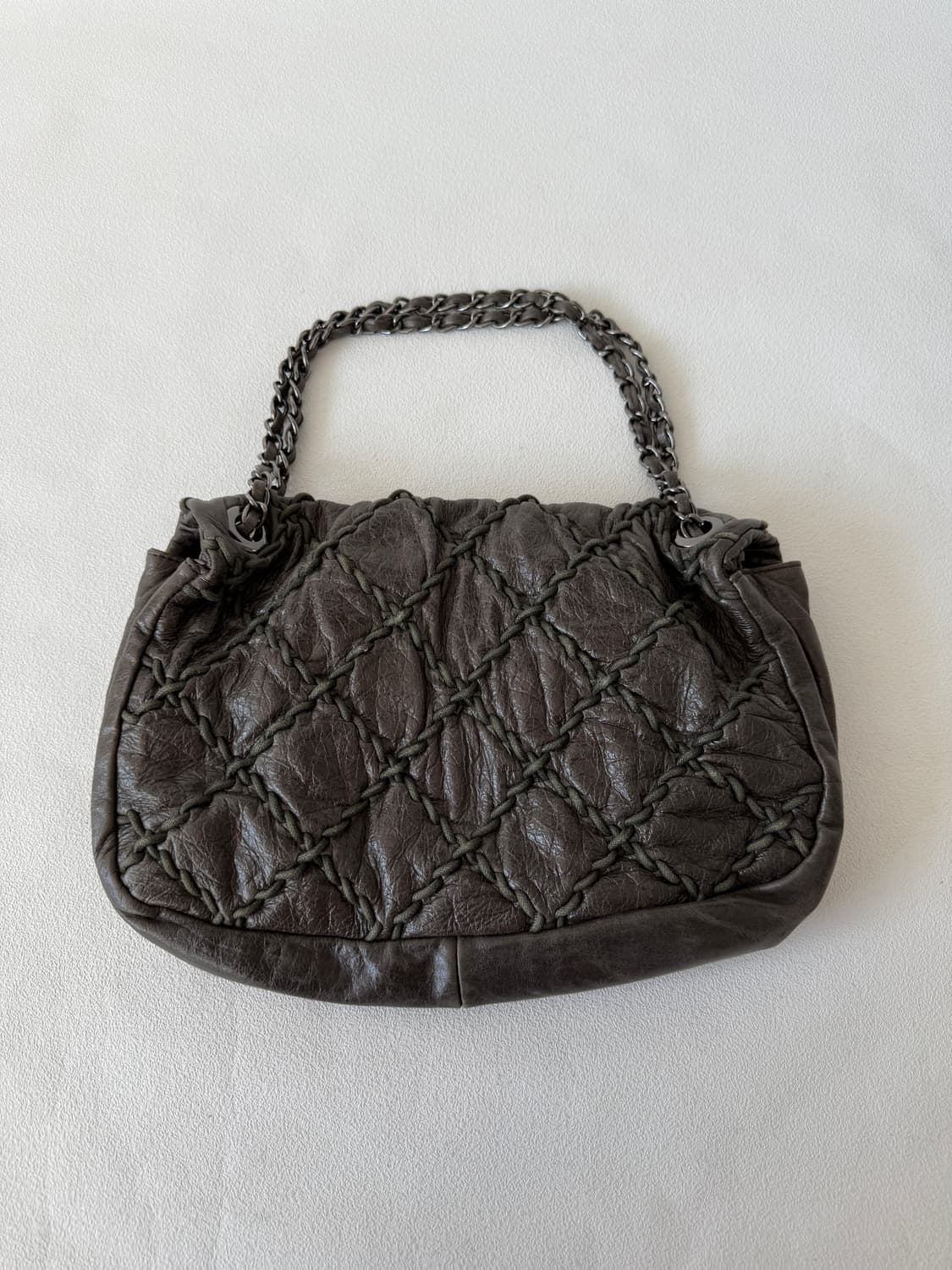 Pre owned 레더 체인 숄더백 상품이미지7