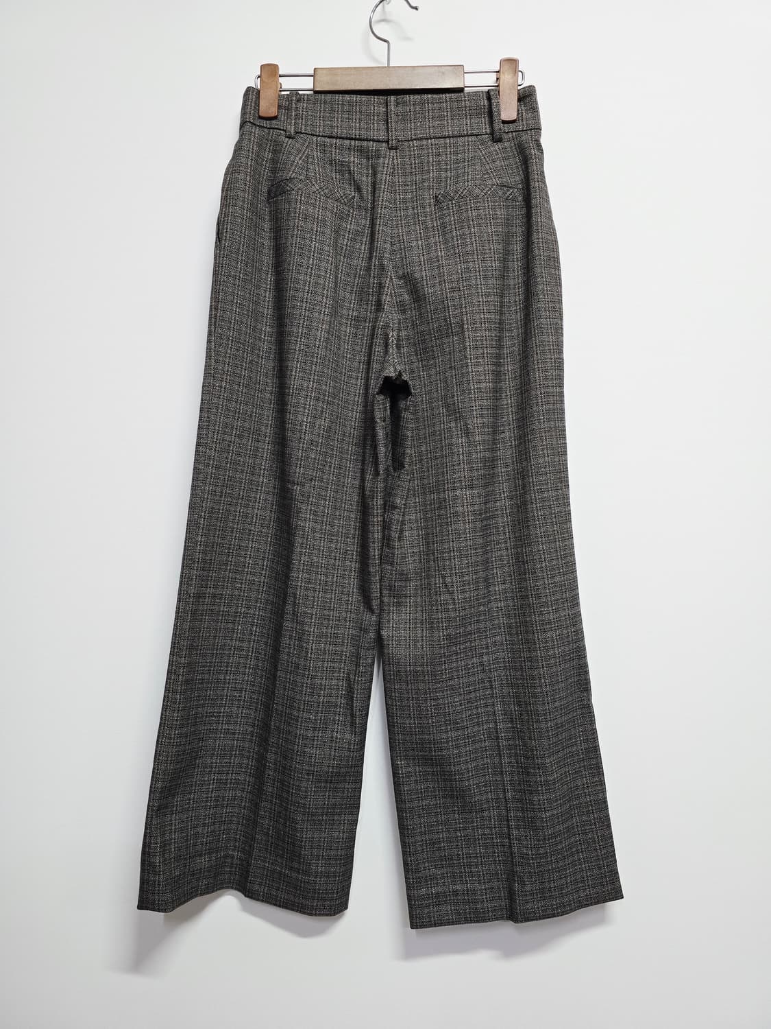 Line에디션 체크 패턴 와이드 팬츠 상품이미지4