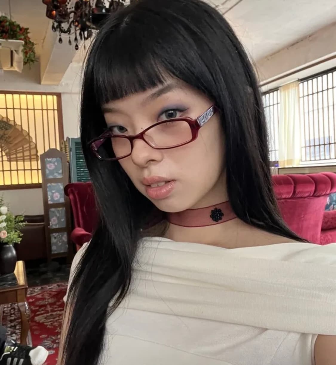 미애 홍연 초커 레드 상품이미지1