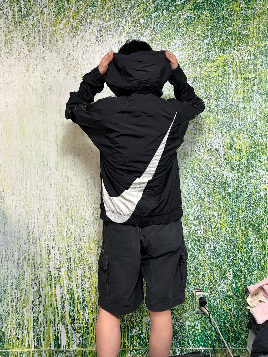 나이키 미드 스우시 아노락 테이핑 바람막이 빅로고 트랙자켓 XL 상품이미지5