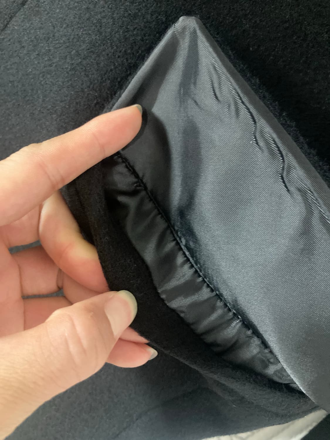 마마가리 오버사이즈 울 맥코트 블랙 46사이즈 상품이미지6