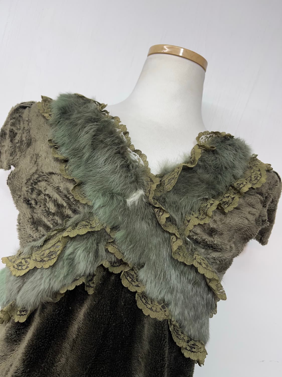 일본 빈티지 퍼 반팔  상품이미지3