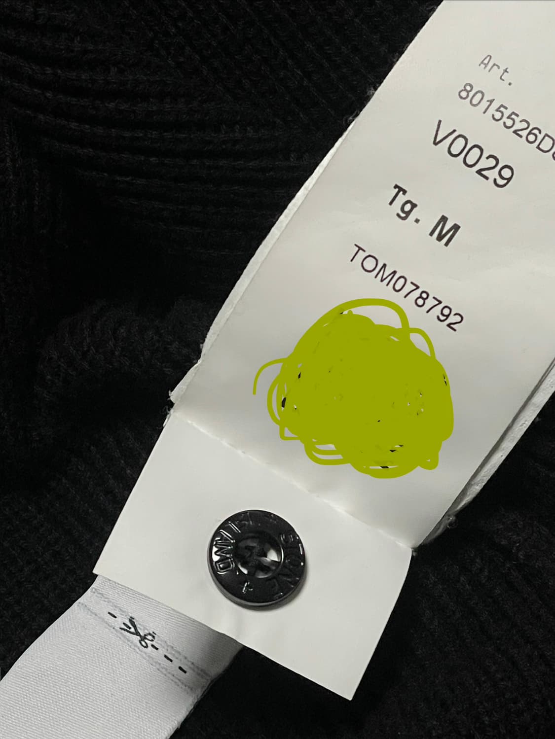 스톤아일랜드 블랙 니트 집업 M 상품이미지5