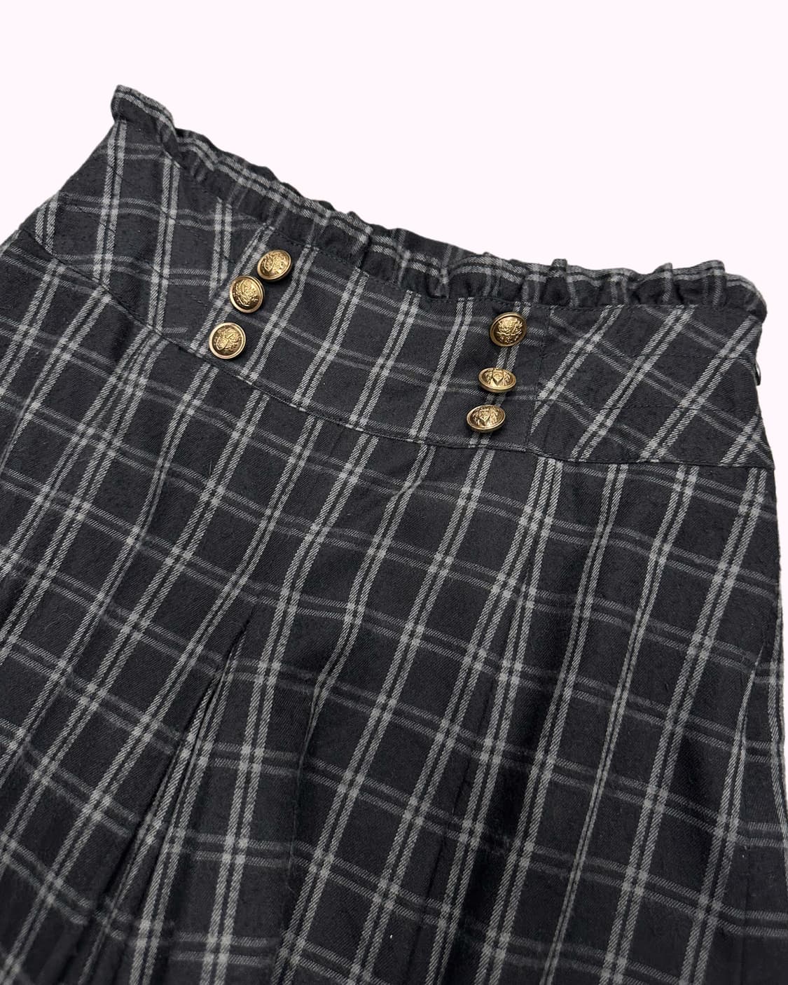 button detail check skirt pants 상품이미지2