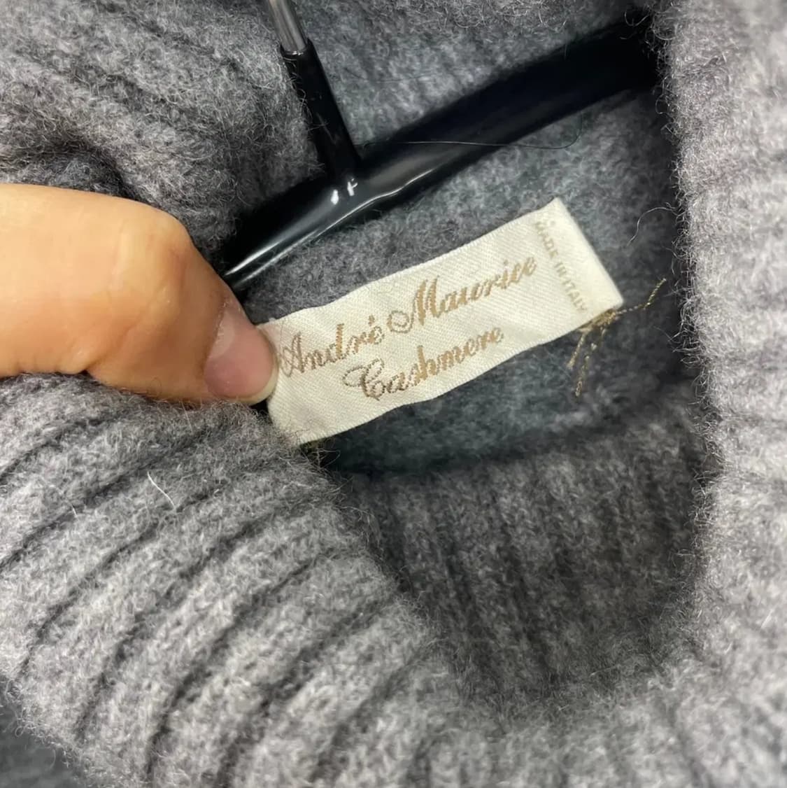 안드레모리스 Andre Maurice 캐시미어100 목폴라 니트 S 상품이미지2